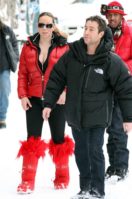 Mariah Carey has simply GOT to show her cleavage even when she's in Aspen 