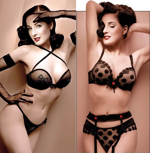  of the pinup girls of the 40?s and 50?- bras, panties and garter belts.